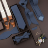 Solid Navy blue self-tie bow tie