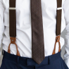 Dark brown suspenders with brown loops