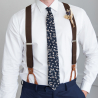 Dark brown suspenders with brown loops