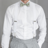 White suspenders with white loops