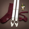 White suspenders with white loops