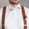 White Caramel Bloom self-tie bow tie