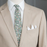 Zelená kravata Sage Garden s kvietkami