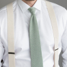 Zelená pletená kravata Sage Green
