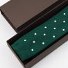 Zelená pletená kravata s puntíky