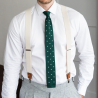 Zelená pletená kravata s bodkami