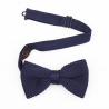 Navy knitted bow tie and suspenders set