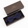 Navy knitted bow tie and suspenders set
