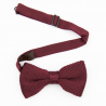 Burgundy red knitted bow tie