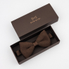 Chocolate brown knitted bow tie