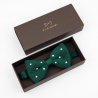 Green polka dot knitted bow tie