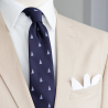 Tmavomodrá kravata s plachetnicami