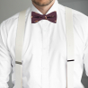 Burgundy fox self-tie bow tie