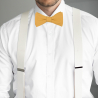Gold yellow bow tie suspenders set