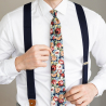 Navy Vivid Rose necktie