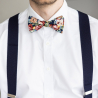 Navy Vivid Rose self-tie bow tie