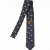Navy blue sunflower necktie