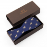 Navy blue deer self-tie bow tie