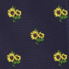 Navy blue sunflower necktie
