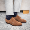 Tmavomodré ponožky s puntíky