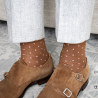Hnedé ponožky s bodkami