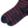 Navy blue and burgundy striped socks