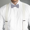 Silver grey knitted bow tie