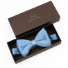 Dusty blue knitted bow tie