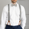 Grey Bruni self-tie bow tie