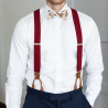 Ivory Carmine self-tie bow tie