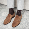 Dark brown polka dot socks