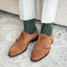Zelené ponožky s bodkami