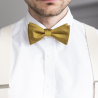 Yellow polka dot self-tie bow tie