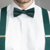 Green polka dot self-tie bow tie