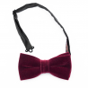 Burgundy red velvet bow tie