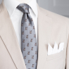 Sivá kravata s buldočkami