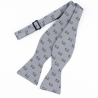 Grey bulldog self-tie bow tie