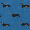 Blue dachshund necktie