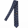 Navy blue chess necktie