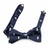 Navy blue chess bow tie