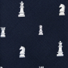 Navy blue chess self-tie bow tie