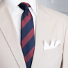 Navy burgundy striped necktie