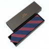 Navy burgundy striped necktie