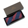 Navy burgundy stripes self-tie bow tie