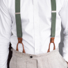 Sage Green suspenders with brown loops