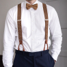 Brown polka dot suspenders with brown loops