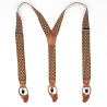 Brown polka dot suspenders with brown loops