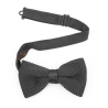 Grey knitted bow tie and suspenders set