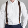 Mocha brown bow tie and suspenders set