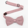 Pink knitted bow tie and suspenders set